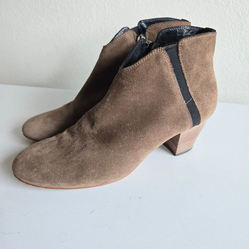 Aquatalia by Marvin K Brown Suede Ankle Boots Made in Italy Women 9 Round Toe